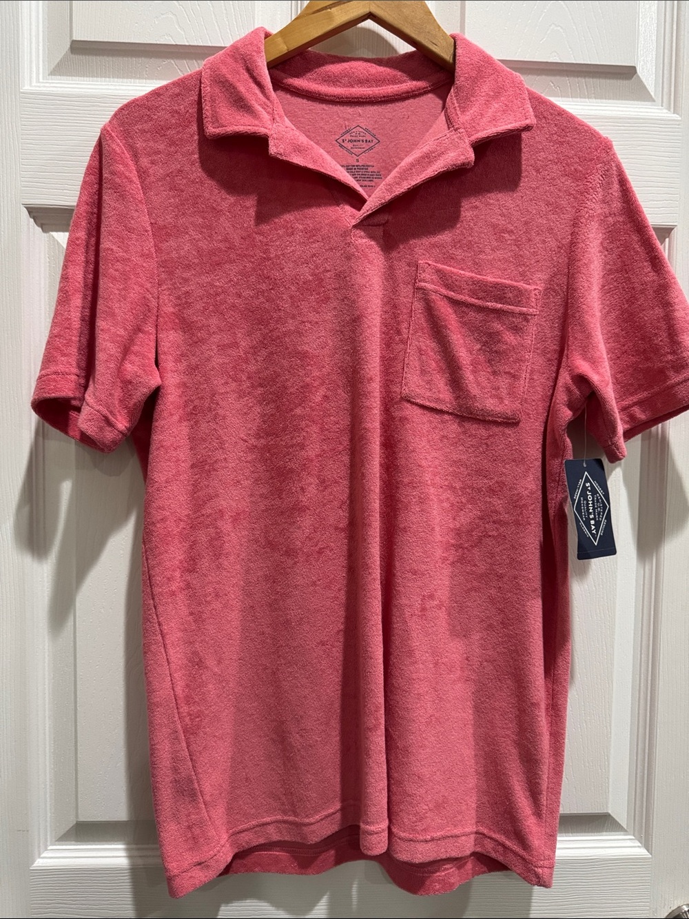Men's Pink Terry Polo Shirt
